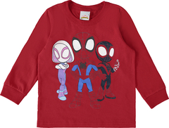 CAMISETA INFANTIL UNISSEX MANGA LONGA HOMEM-ARANHA MARVEL® MALWEE KIDS VERMELHO
