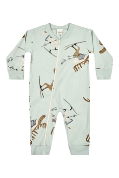 Macacão Pijama Bebê Menino Brilha no Escuro Elian Verde - comprar online