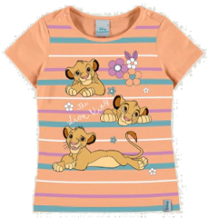 Blusa Infantil Menina O Rei Leão Listrada Cotton Light Malwee Kids - comprar online