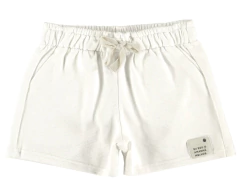 Shorts Infantil Menina Em Moletinho Rajado Sustentável Malwee Kids Off White