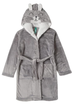 ROUPÃO GATINHO CINZA MALWEE KIDS