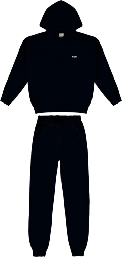 CONJUNTO INFANTIL MENINA EM MOLETOM FLANELADO MALWEE KIDS PRETO