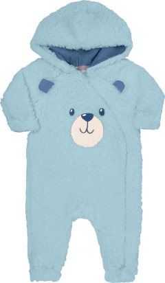 Macacão Longo Com Capuz Bordado Urso - Kiko Baby na internet