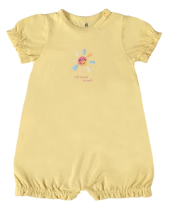 MACACÃO INFANTIL MENINA EM ALGODÃO MALWEE KIDS AMARELO