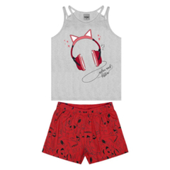 Conjunto Infantil Feminino Fone Gatinho Rovitex - comprar online