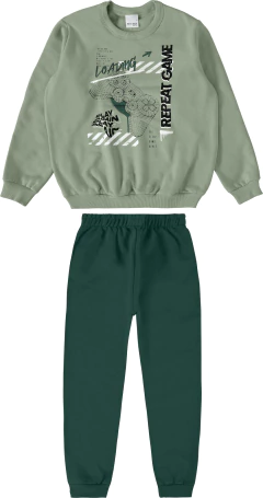 CONJUNTO INFANTIL MENINO BLUSÃO DIVERTIDO! EM MOLETOM FLANELADO MALWEE KIDS