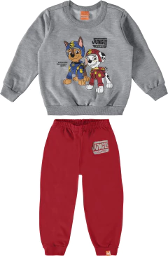 CONJUNTO INFANTIL MENINO BLUSÃO EM MOLETOM FLANELADO MALWEE KIDS - PATRULHA CANINA