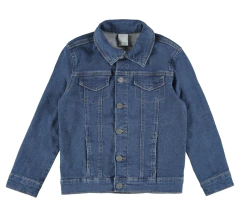 JAQUETA INFANTIL UNISSEX RECORTES EM MALHA DENIM MALWEE KIDS AZUL ESCURO