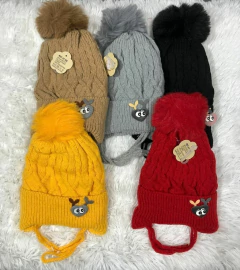 Touca infantil Unisex Inverno com Pompom