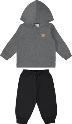 CONJUNTO INFANTIL MENINO JAQUETA BOTÕES EM MOLETOM FLANELADO MALWEE KIDS