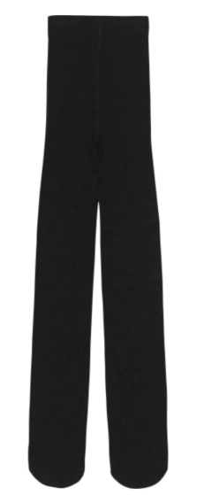 Meia Calça Menina Corações Em Tricô Carinhoso - Preta