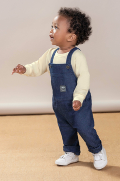 Jardineira Bebê Menino com Bolso Colorittá Azul Marinho - comprar online