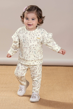 Conjunto Bebê Menina Estampado Florzinhas Colorittá Bege