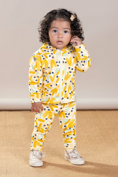 Conjunto Bebê Menina Corações com Glitter Colorittá Bege