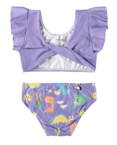 BIQUÍNI INFANTIL MENINA MANGA GODÊ MALHA UV50+ MALWEE KIDS ROXO - comprar online