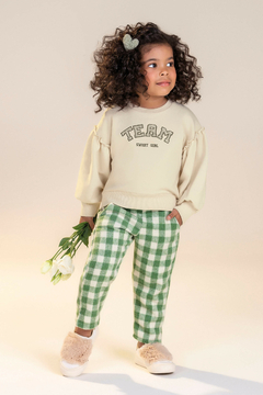 Conjunto Infantil Menina Xadrez Team Colorittá Bege