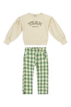 Conjunto Infantil Menina Xadrez Team Colorittá Bege na internet
