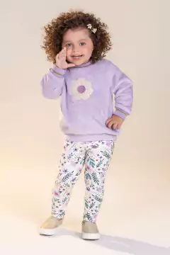 Conjunto Infantil Menina Lantejoula Florzinha Colorittá Lilás