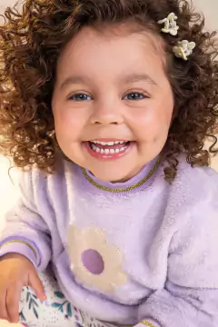 Conjunto Infantil Menina Lantejoula Florzinha Colorittá Lilás - comprar online