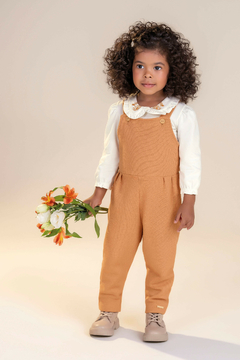Jardineira e Blusa Feminina Infantil Coloritta