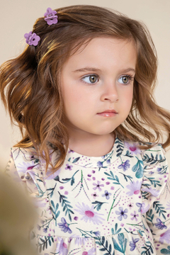 Vestido Infantil Menina Florido Colorittá Bege - comprar online