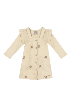 Conjunto Infantil Menina Blusa e Vestido Veludo Colorittá Bege - comprar online