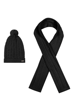 Kit Gorro e Cachecol Infantil Preto - comprar online