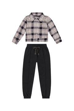 Conjunto Infantil Menina Jaqueta Xadrez Colorittá Preto - comprar online