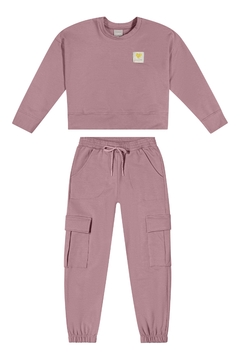 Conjunto Infantil Menina Blusão e Calça Cargo Colorittá Rosa - comprar online
