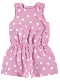 Macaquinho Infantil Menina Poá Malha Bubble Malwee Kids Rosa