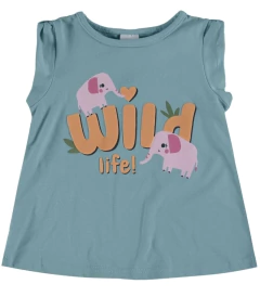 Blusa Infantil Menina Wild Life Malwee Kids Azul na internet