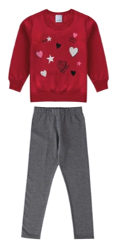 Imagem do CONJUNTO FASHION MOLETOM MENINA MALWEE KIDS PRETO