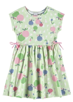Vestido Infantil Frutas com Laço em Meia Malha Malwee Kids Verde na internet