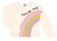 BLUSA INFANTIL FEMININA FOLLOW DAY ROVITEX KIDS