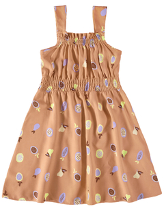 VESTIDO INFANTIL ESTAMPA FRUTAS EM VISCOSE MALWEE KIDS