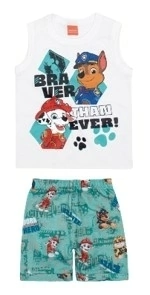 Conjunto Bermuda e Regata Patrulha Canina Malwee