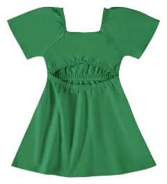 VESTIDO INFANTIL EM PIQUET STRETCH MALWEE KIDS VERDE - comprar online