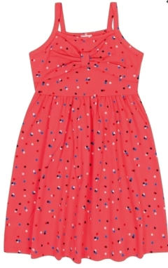Vestido Infantil Curto Vermelho Poá Malwee