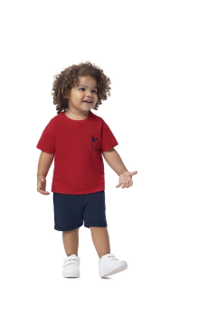 CONJUNTO INFANTIL MENINO EM MOLETINHO MALWEE KIDS VERMELHO - comprar online