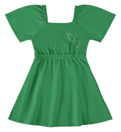 VESTIDO INFANTIL EM PIQUET STRETCH MALWEE KIDS VERDE