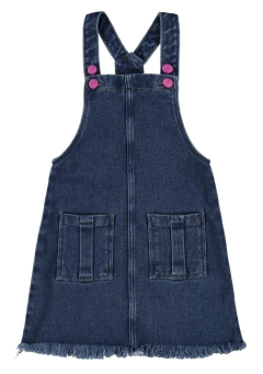 Salopete Infantil Menina em Jeans Moletom Malwee Kids