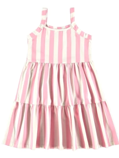 Vestido Infantil Três Marias Listrado Cotton Light Malwee Kids Rosa na internet