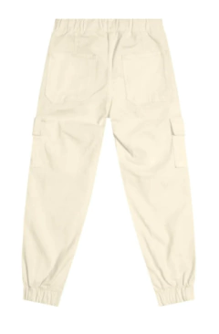 CALÇA MENINA JOGGER CARGO EM SARJA - CARINHOSO OFF WHITE na internet