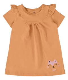 VESTIDO INFANTIL ESTAMPADO DECOTE REDONDO EM ALGODÃO MALWEE KIDS