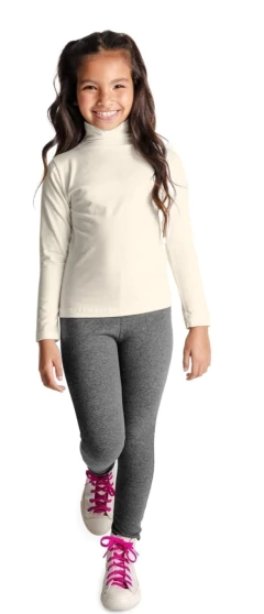 Blusa Manga Longa Infantil Gola Alta Rovitex Kids - Off White na internet