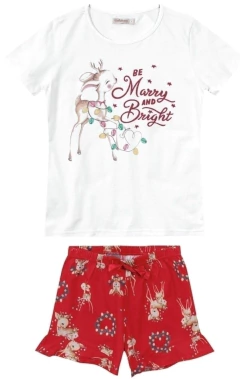 Pijama Branco Natalino Menina Carinhoso - Baby Fofs