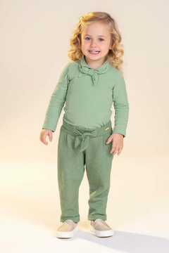 Blusa Infantil Menina Gola com Laço Colorittá Verde na internet