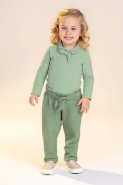 Blusa Infantil Menina Gola com Laço Colorittá Verde na internet