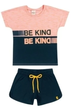 CONJUNTO INFANTIL ELIAN BLUSA COM ESTAMPA ESCRITA E SHORTS na internet