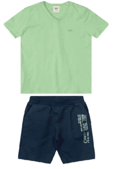 Conjunto Camiseta e Bermuda Carinhoso